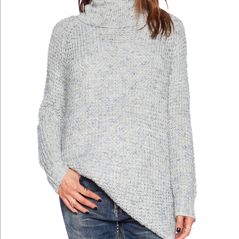 Free People Baby Blue Sweater w/ Loose Turtleneck